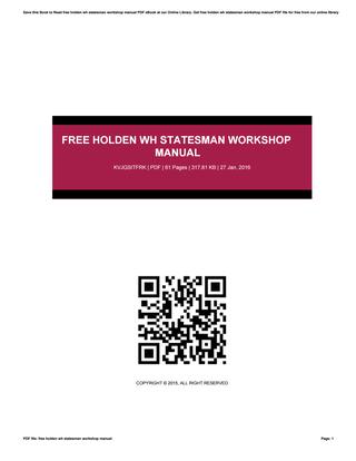 Wh Statesman Workshop Manual Free Download